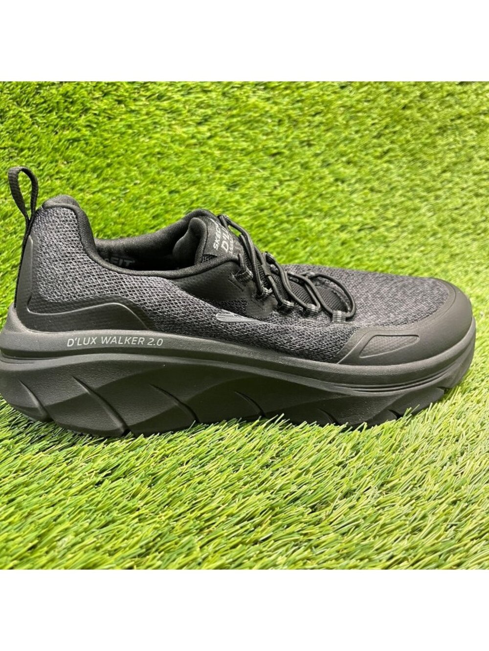 Skechers D'Lux Walker 2.0 Steadyway Mens Size 8EE Black Running Shoes Sneakers